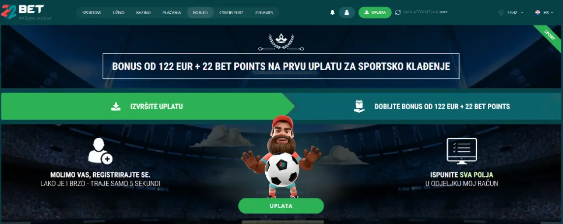 Bonus ponuda 22bet kladionica